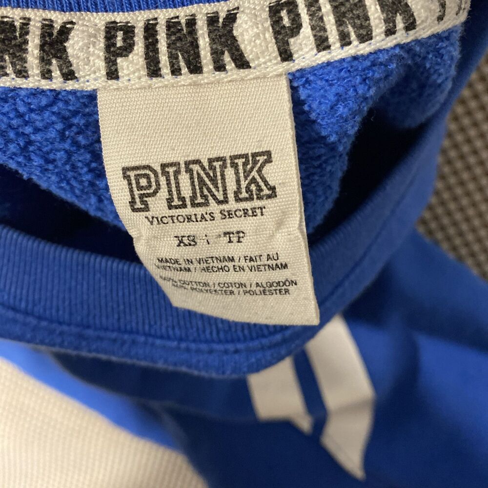 Vintage Victoria Secret Love Pink Sweatshirt Womens XS‎ Blue White - Picture 4 of 4